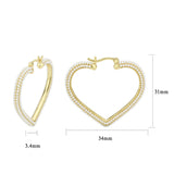 Flash Gold Brass Earring with Synthetic in White