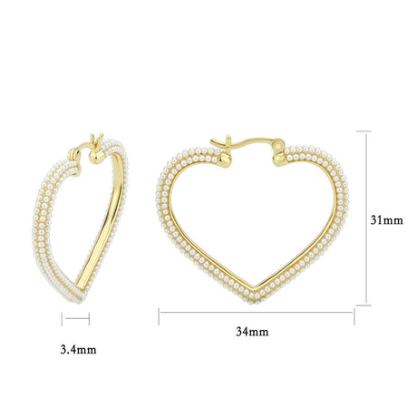 Flash Gold Brass Earring with Synthetic in White