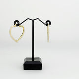 Flash Gold Brass Earring with Synthetic in White