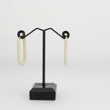 Flash Gold Brass Earring with Synthetic in White