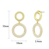 Flash Gold Brass Earring with Synthetic in White