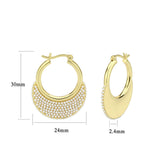 Flash Gold Brass Earring with Synthetic in White