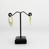 Flash Gold Brass Earring with Synthetic in White