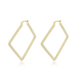 Flash Gold Brass Earring with Synthetic in White