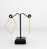 Flash Gold Brass Earring with Synthetic in White
