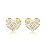 Flash Gold Brass Earring with Synthetic in White
