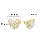 Flash Gold Brass Earring with Synthetic in White