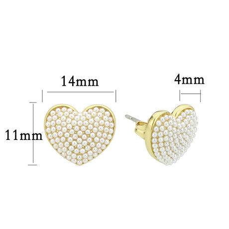 Flash Gold Brass Earring with Synthetic in White