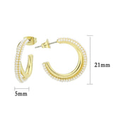 Flash Gold Brass Earring with Synthetic in White