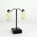 Flash Gold Brass Earring with Synthetic in White
