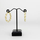 Flash Gold Brass Earring with Synthetic in White