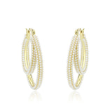 Flash Gold Brass Earring with Synthetic in White