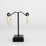 Flash Gold Brass Earring with Synthetic in White
