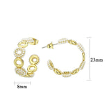 Flash Gold Brass Earring with Synthetic in White