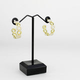 Flash Gold Brass Earring with Synthetic in White