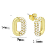 Flash Gold Brass Earring with Synthetic in White