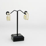 Flash Gold Brass Earring with Synthetic in White