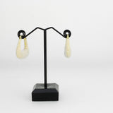 Flash Gold Brass Earring with Synthetic in White