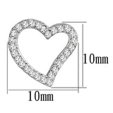 Rhodium Brass Earrings with AAA Grade CZ  in Clear