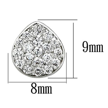 Rhodium Brass Earrings with AAA Grade CZ  in Clear
