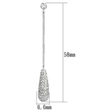 Rhodium Brass Earrings with AAA Grade CZ  in Clear
