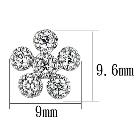 Rhodium Brass Earrings with AAA Grade CZ  in Clear