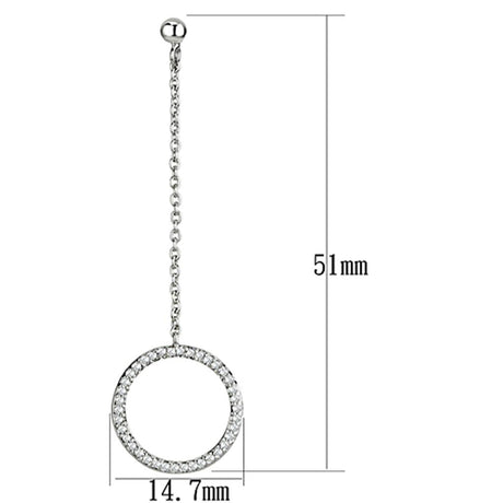 Rhodium Brass Earrings with AAA Grade CZ  in Clear