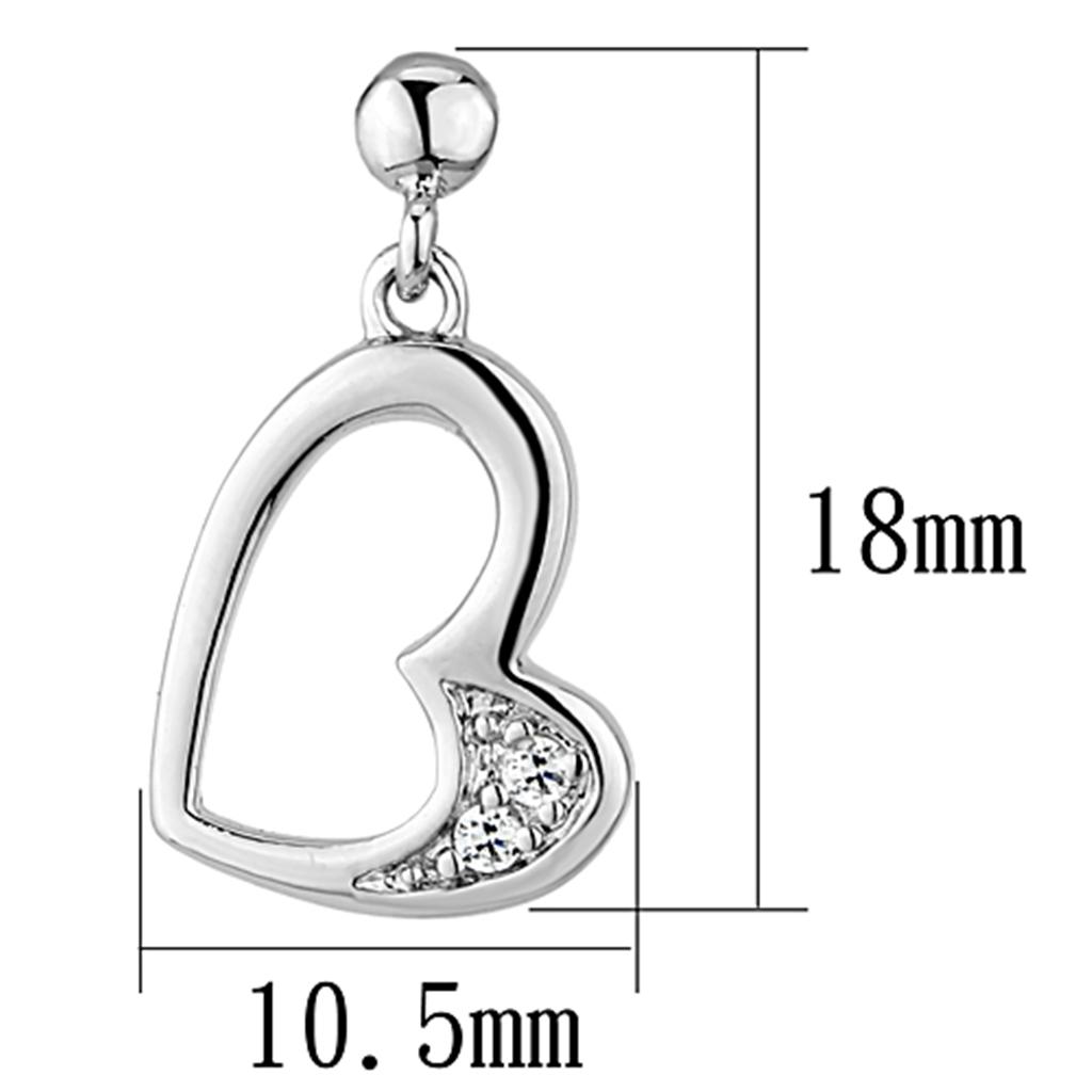 Rhodium Brass Earrings with AAA Grade CZ  in Clear