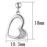 Rhodium Brass Earrings with AAA Grade CZ  in Clear