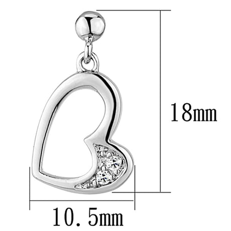 Rhodium Brass Earrings with AAA Grade CZ  in Clear