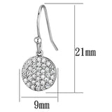 Rhodium Brass Earrings with AAA Grade CZ  in Clear