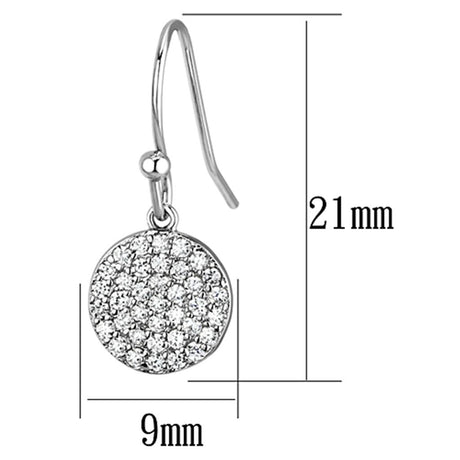 Rhodium Brass Earrings with AAA Grade CZ  in Clear
