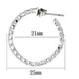 Rhodium Brass Earrings with AAA Grade CZ  in Clear