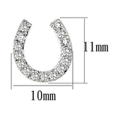 Rhodium Brass Earrings with AAA Grade CZ  in Clear