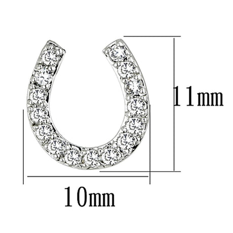 Rhodium Brass Earrings with AAA Grade CZ  in Clear