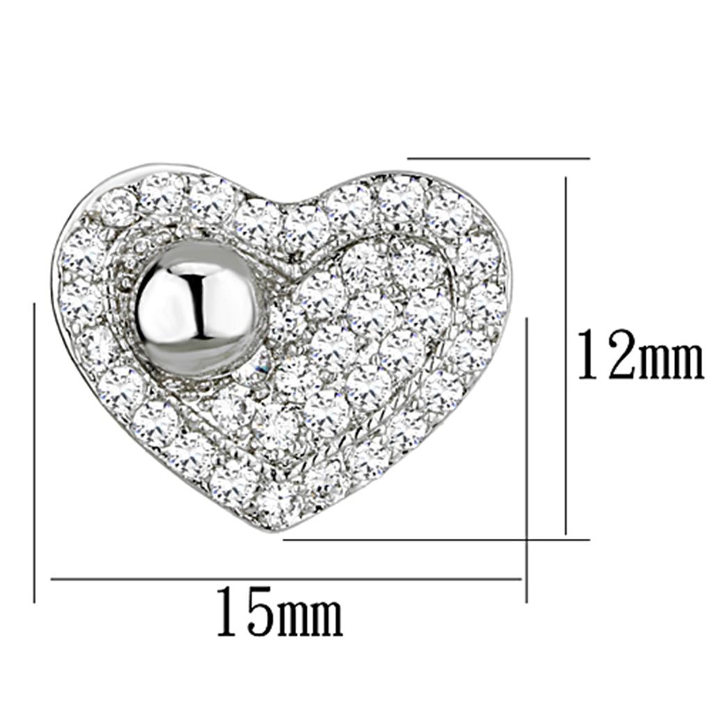 Rhodium Brass Earrings with AAA Grade CZ  in Clear