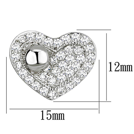 Rhodium Brass Earrings with AAA Grade CZ  in Clear