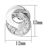 Rhodium Brass Earrings with AAA Grade CZ  in Clear