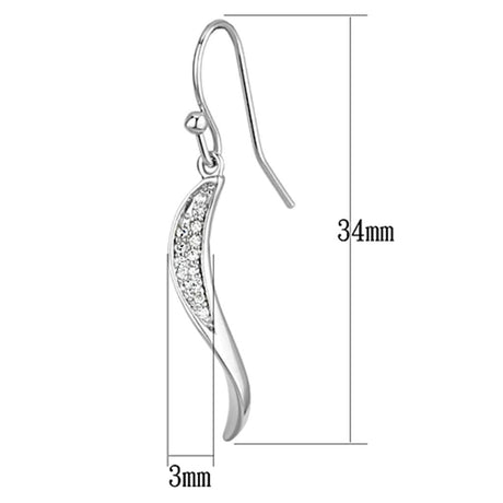 Rhodium Brass Earrings with AAA Grade CZ  in Clear