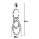 Rhodium Brass Earrings with AAA Grade CZ  in Clear