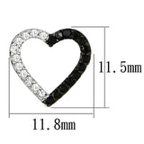 Rhodium + Ruthenium Brass Earrings with AAA Grade CZ  in Jet