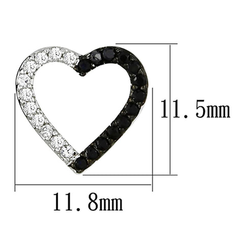 Rhodium + Ruthenium Brass Earrings with AAA Grade CZ  in Jet