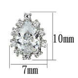 Rhodium Brass Earrings with AAA Grade CZ  in Clear