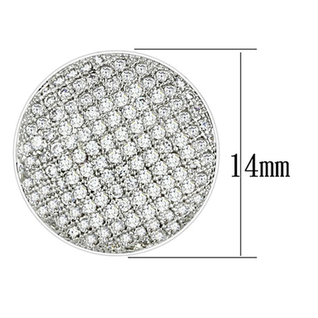 Rhodium Brass Earrings with AAA Grade CZ  in Clear