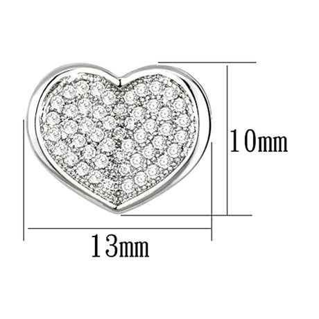 Rhodium Brass Earrings with AAA Grade CZ  in Clear