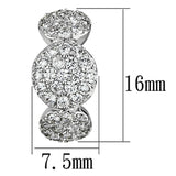 Rhodium Brass Earrings with AAA Grade CZ  in Clear