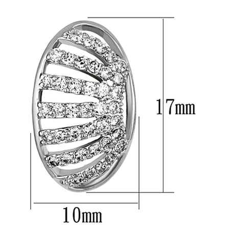 Rhodium Brass Earrings with AAA Grade CZ  in Clear