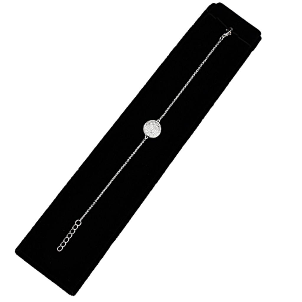 Rhodium Brass Bracelet with AAA Grade CZ  in Clear