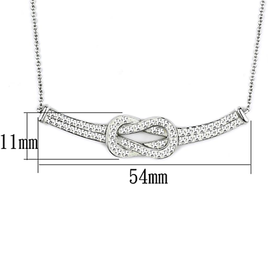 Rhodium Brass Necklace with Top Grade Crystal  in Clear