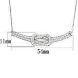 Rhodium Brass Necklace with Top Grade Crystal  in Clear